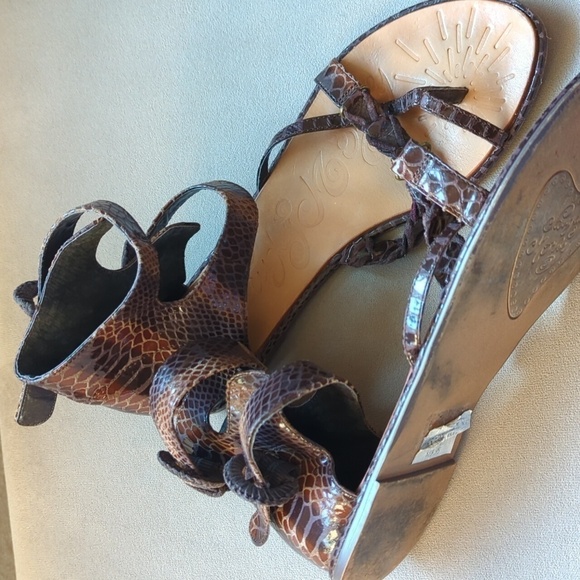 Naughty Monkey Women's Gladis was Here Sandal Size 8 1/2 M Chocolate Leather - Picture 4 of 11